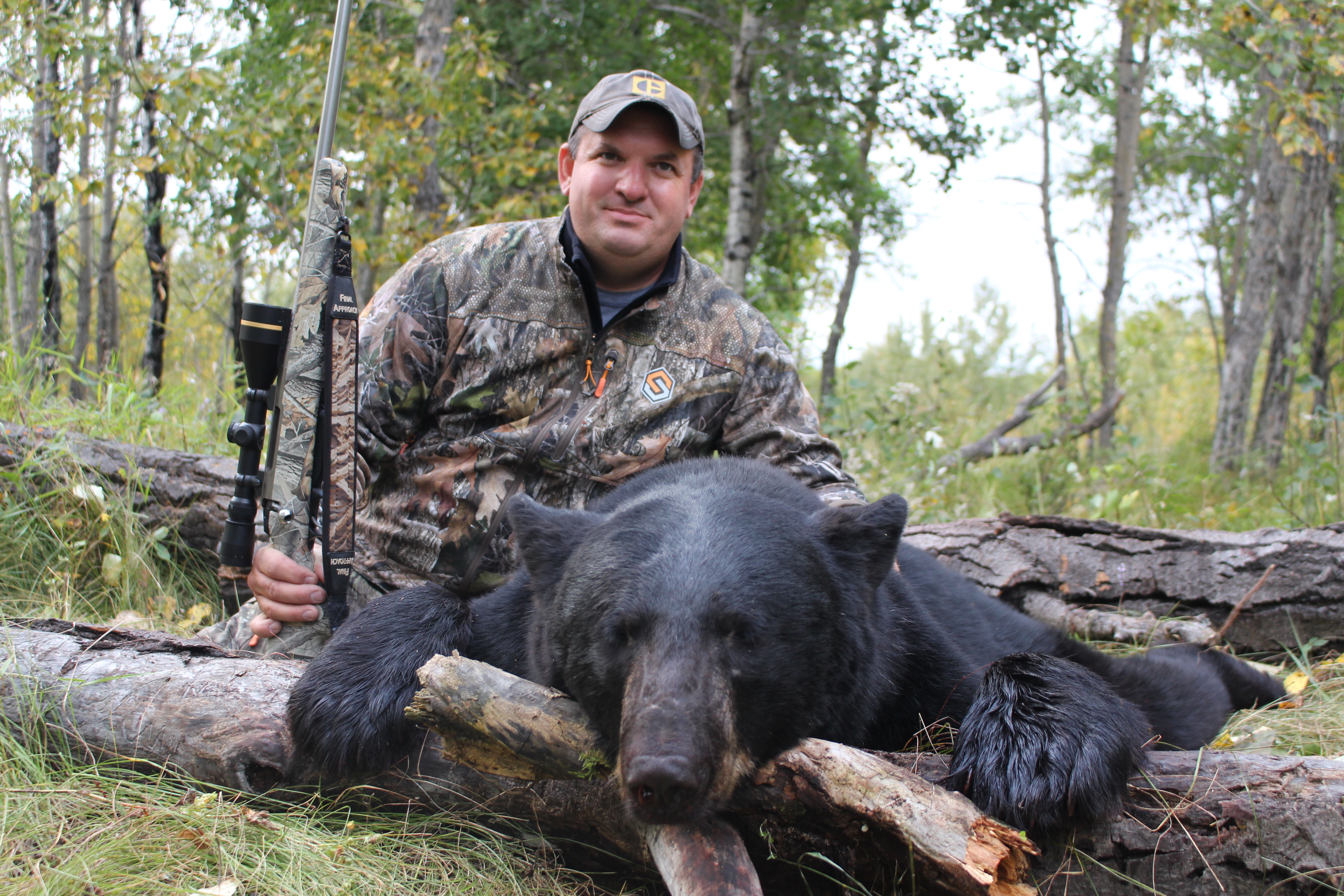 Black Bear at barrel in Saskatchewan