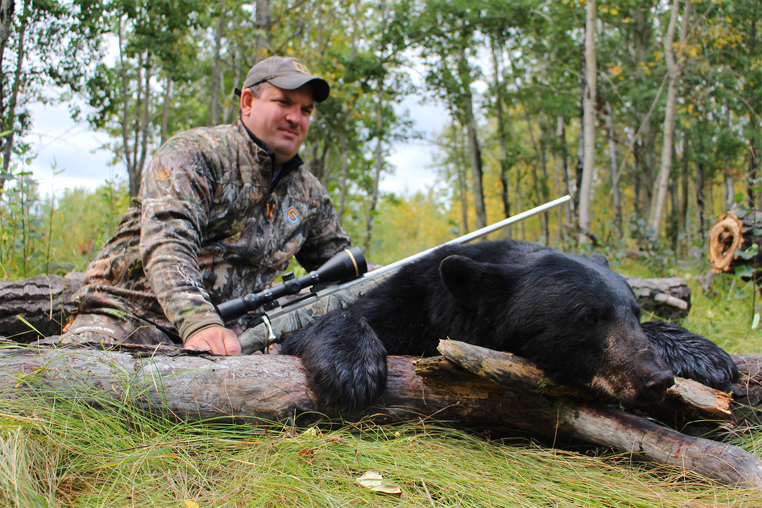 Black Bear at barrel in Saskatchewan